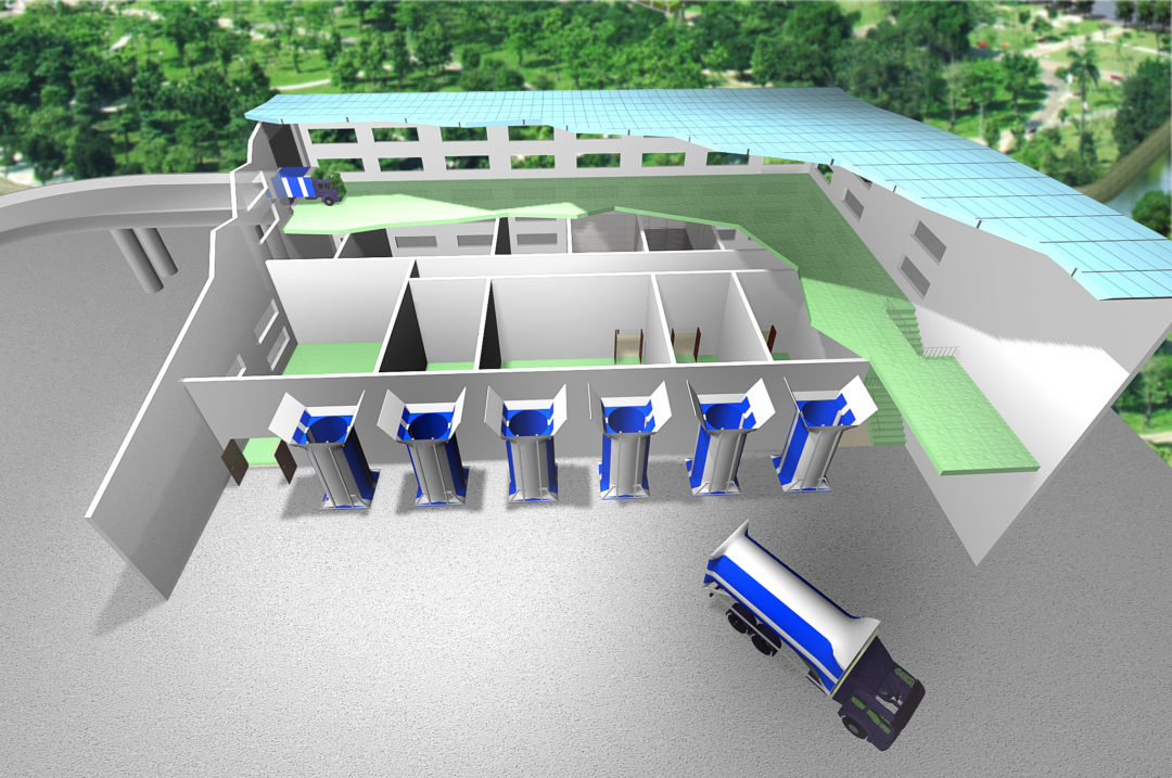 Vertical Waste Transfer Station System