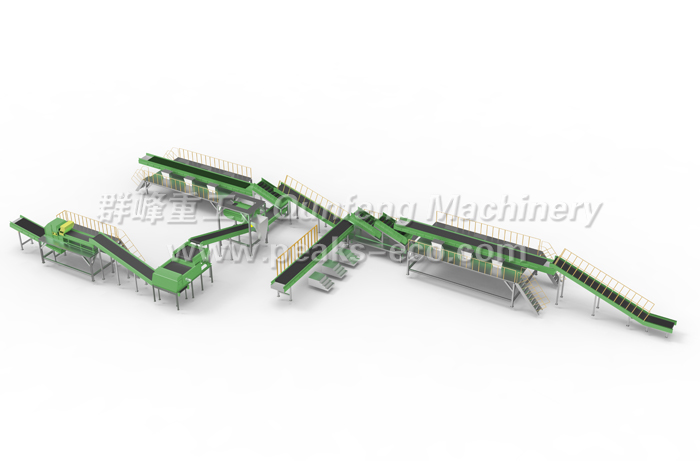 Recyclable waste sorting center treatment system Recyclable waste sorting center treatment system