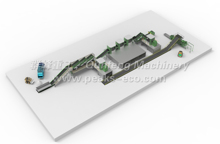 Recyclable waste sorting center treatment system